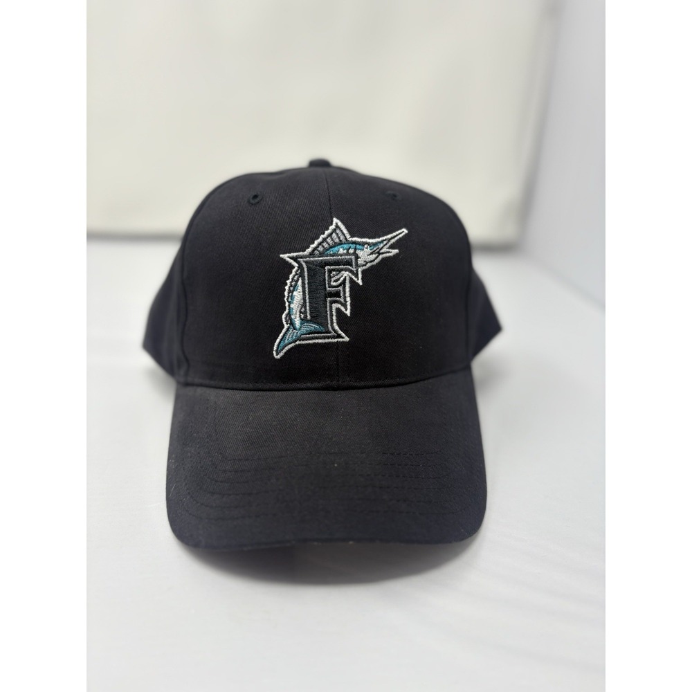 Florida Marlins MLB Baseball Cap Hat Adjustable Men's OSFA OS Black Outdoor Cap